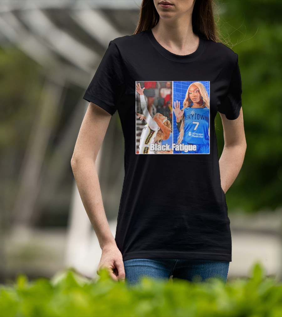 Skytown WNBA Black Fatigue Meme DiJonai Carrington Sophie Cunningham Hard Foul T-Shirt