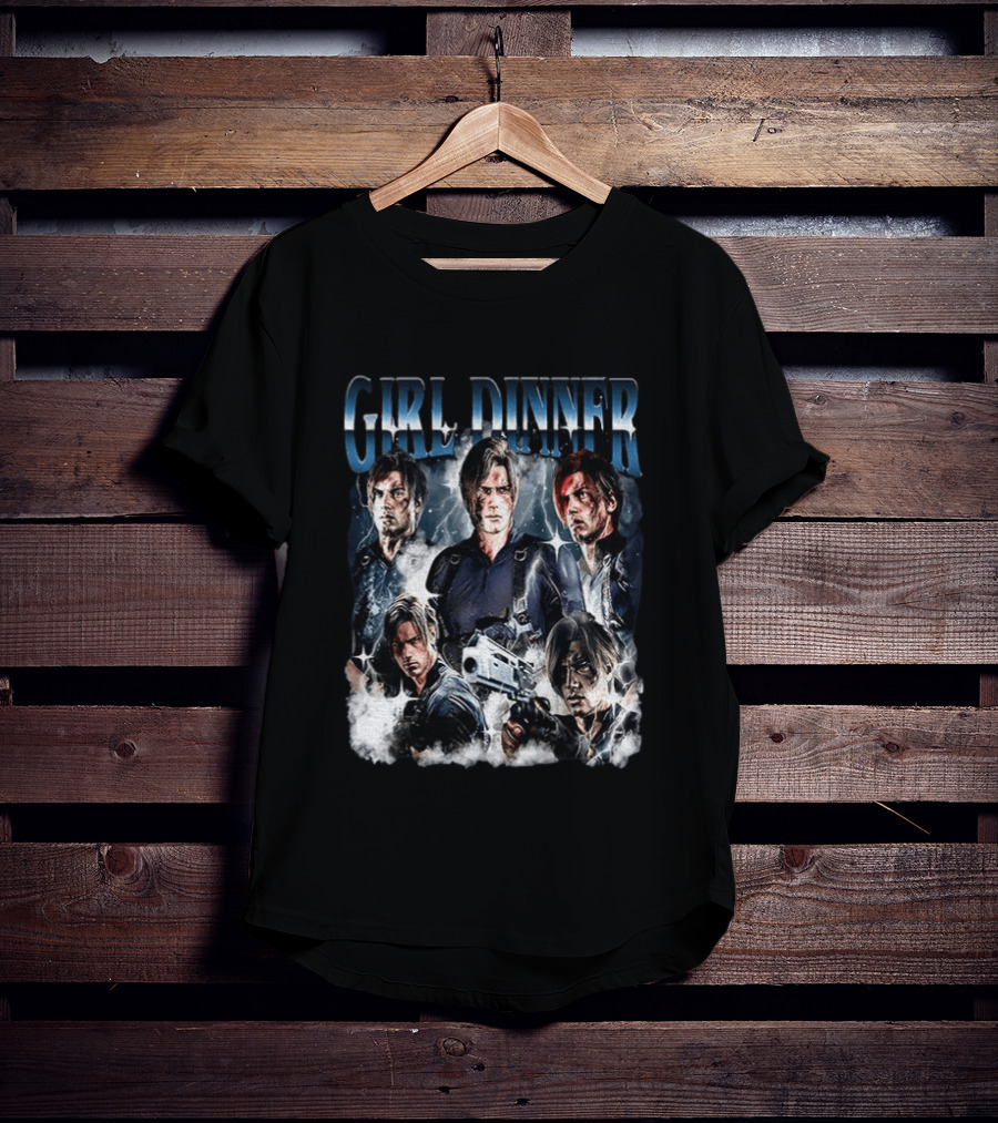 Leon Kennedy Girl Dinner Hero Collage T-Shirt