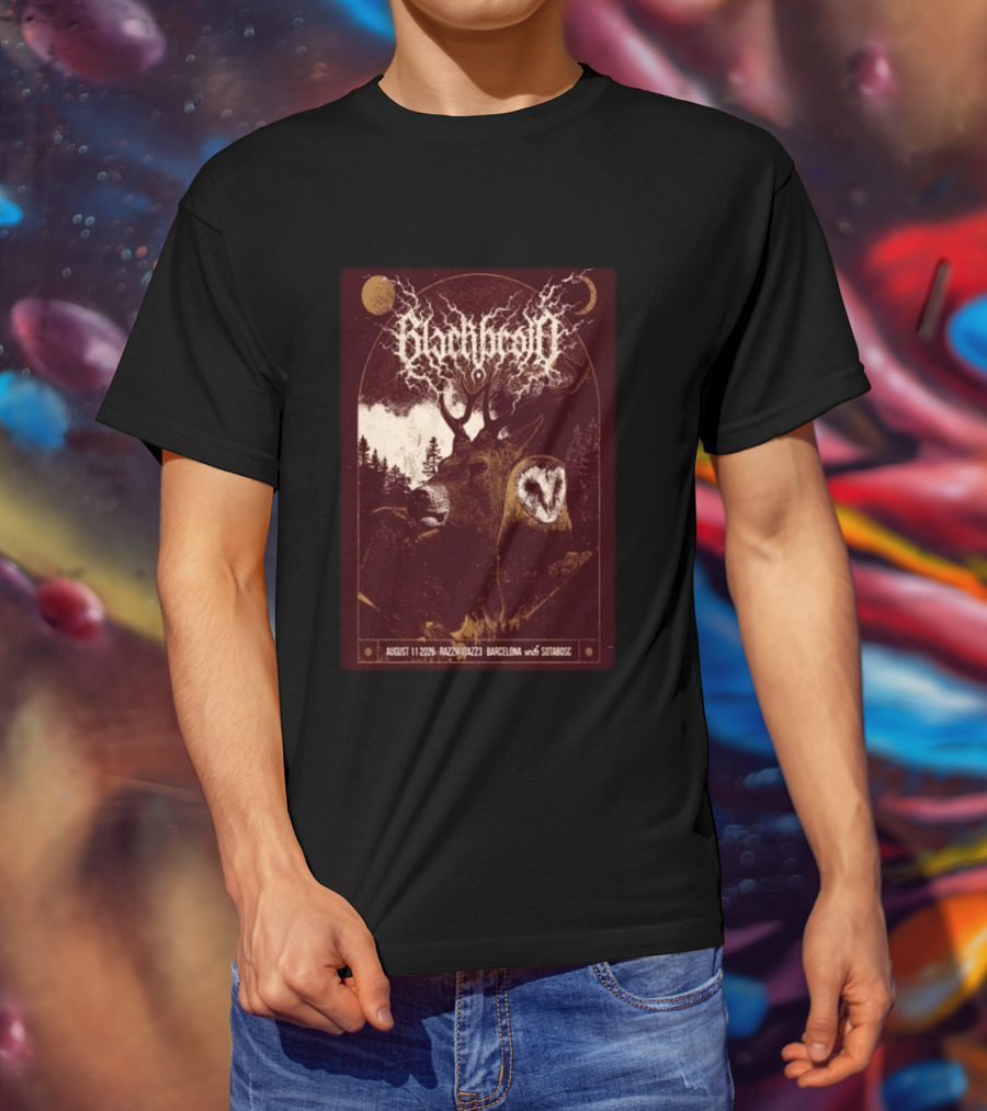 Blackbraid August 11 2026 Razzmatazz 3 Barcelona With Sotabosc Deer Owl Moon T-Shirt