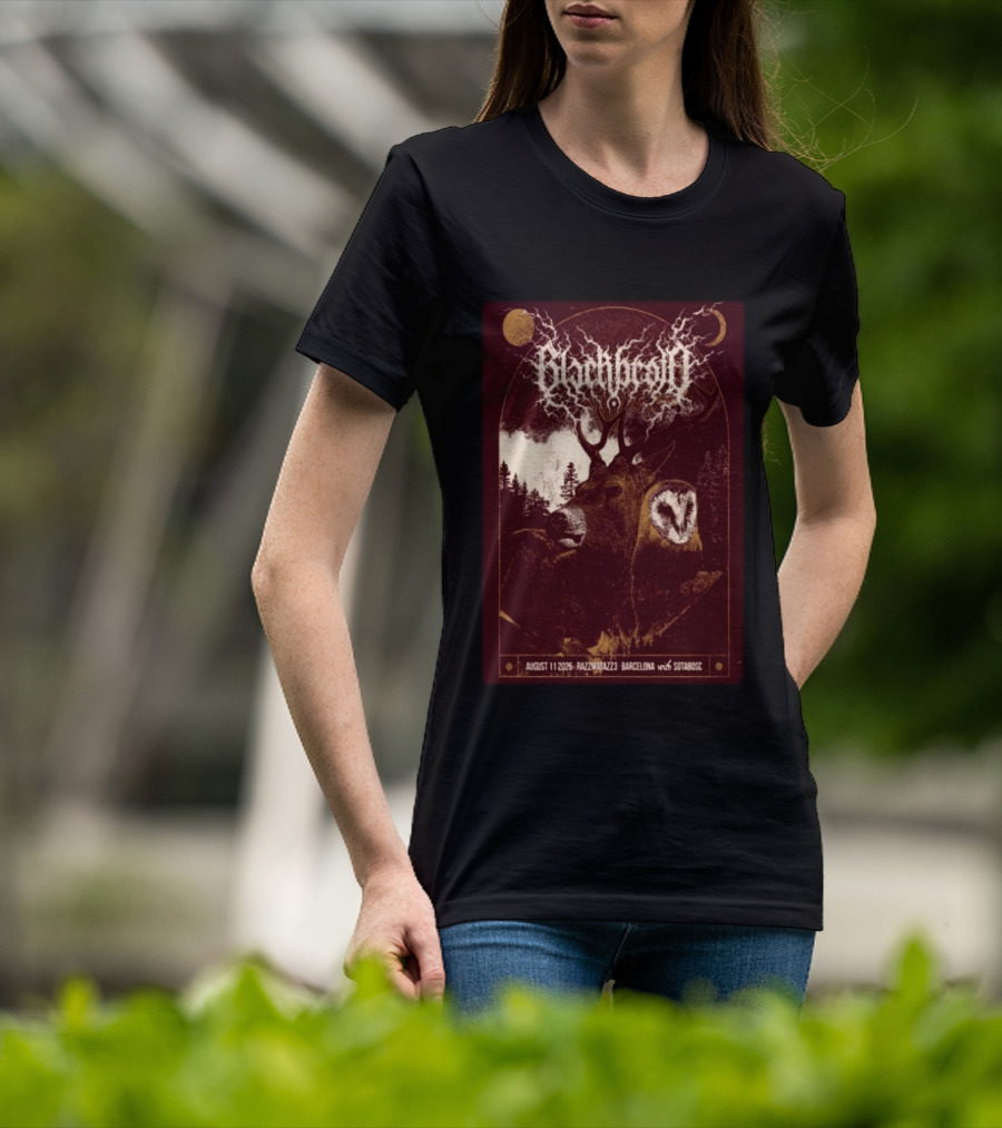 Blackbraid August 11 2026 Razzmatazz 3 Barcelona With Sotabosc Deer Owl Moon T-Shirt