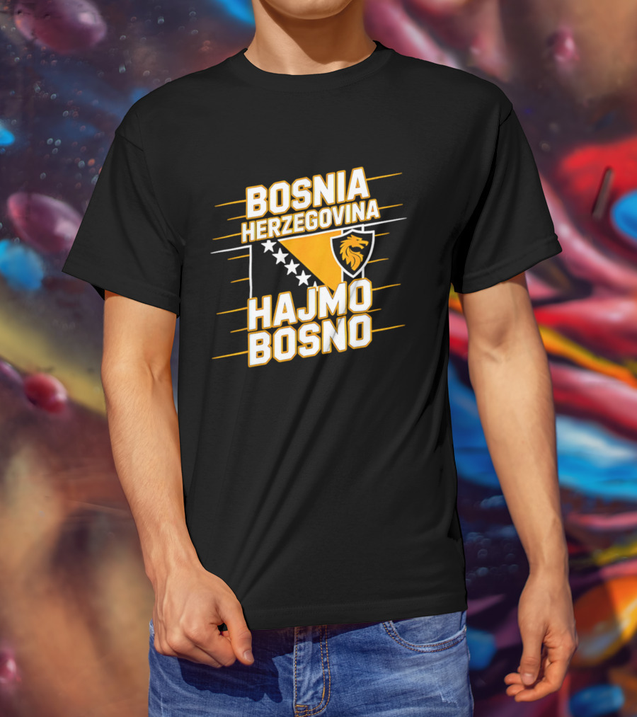 Bosnia Herzegovina Hajmo Bosno Crest And Stars T-Shirt