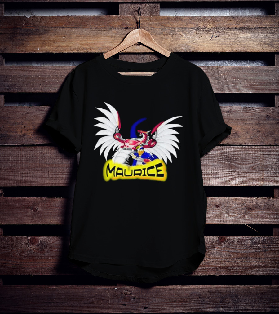 Maurice Cybernetic Dragon Winged Anime Duelist Trading Card Yellow T-Shirt