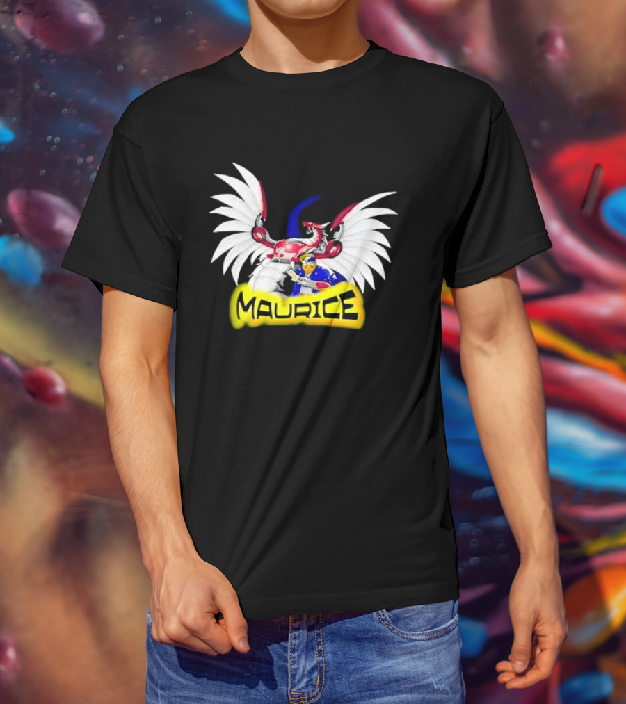 Maurice Cybernetic Dragon Winged Anime Duelist Trading Card Yellow T-Shirt