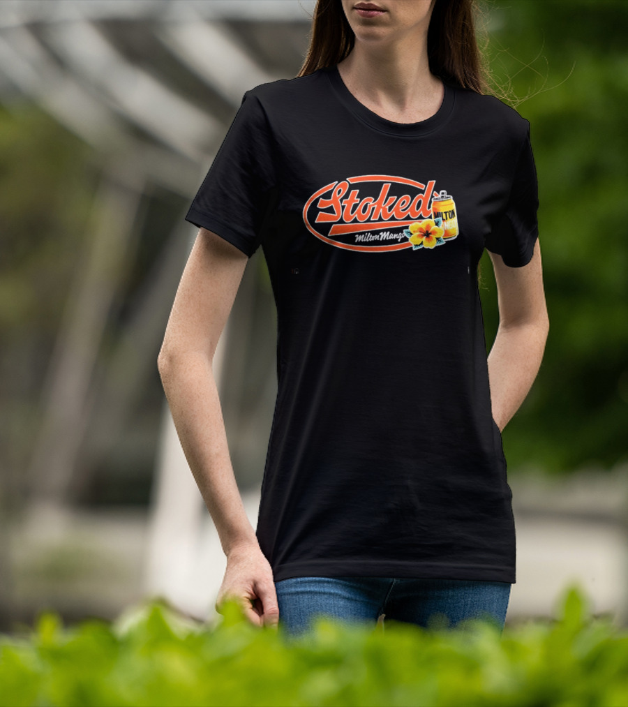 Milton Mango Stoked With Flowers Can T-Shirt