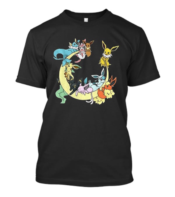 Eevee Evolutions Sylveon Umbreon Flareon Jolteon Vaporeon Espeon Leafeon Glaceon T-Shirt