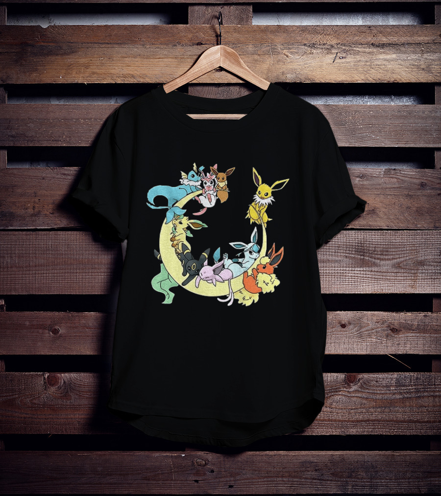Eevee Evolutions Sylveon Umbreon Flareon Jolteon Vaporeon Espeon Leafeon Glaceon T-Shirt