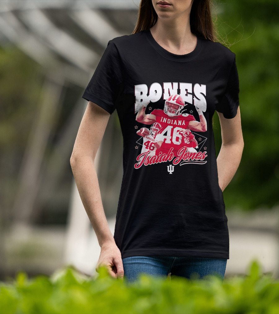 Isaiah Jones Indiana Hoosiers Football Bones 46 T-Shirt