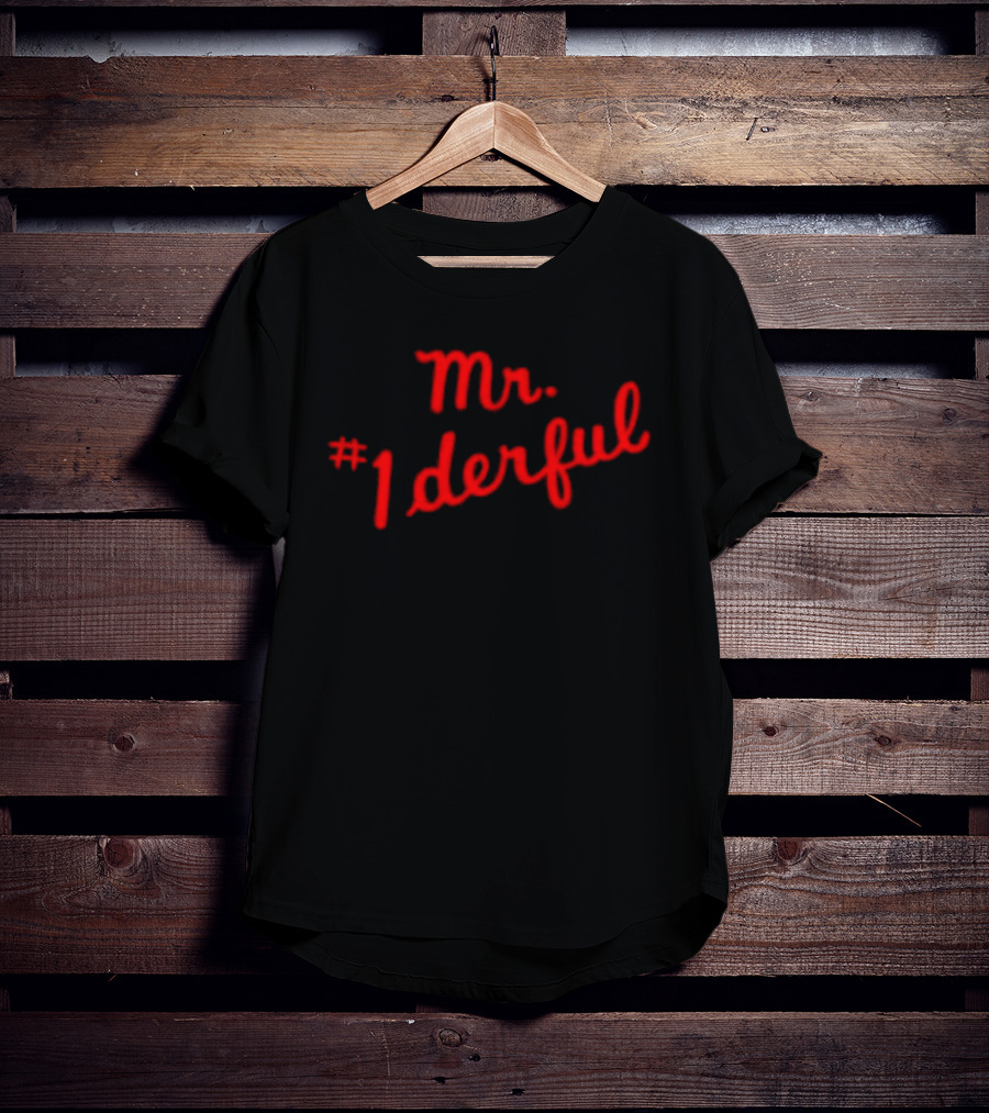 Mr 1derful Red Cursive Handwriting Script T-Shirt
