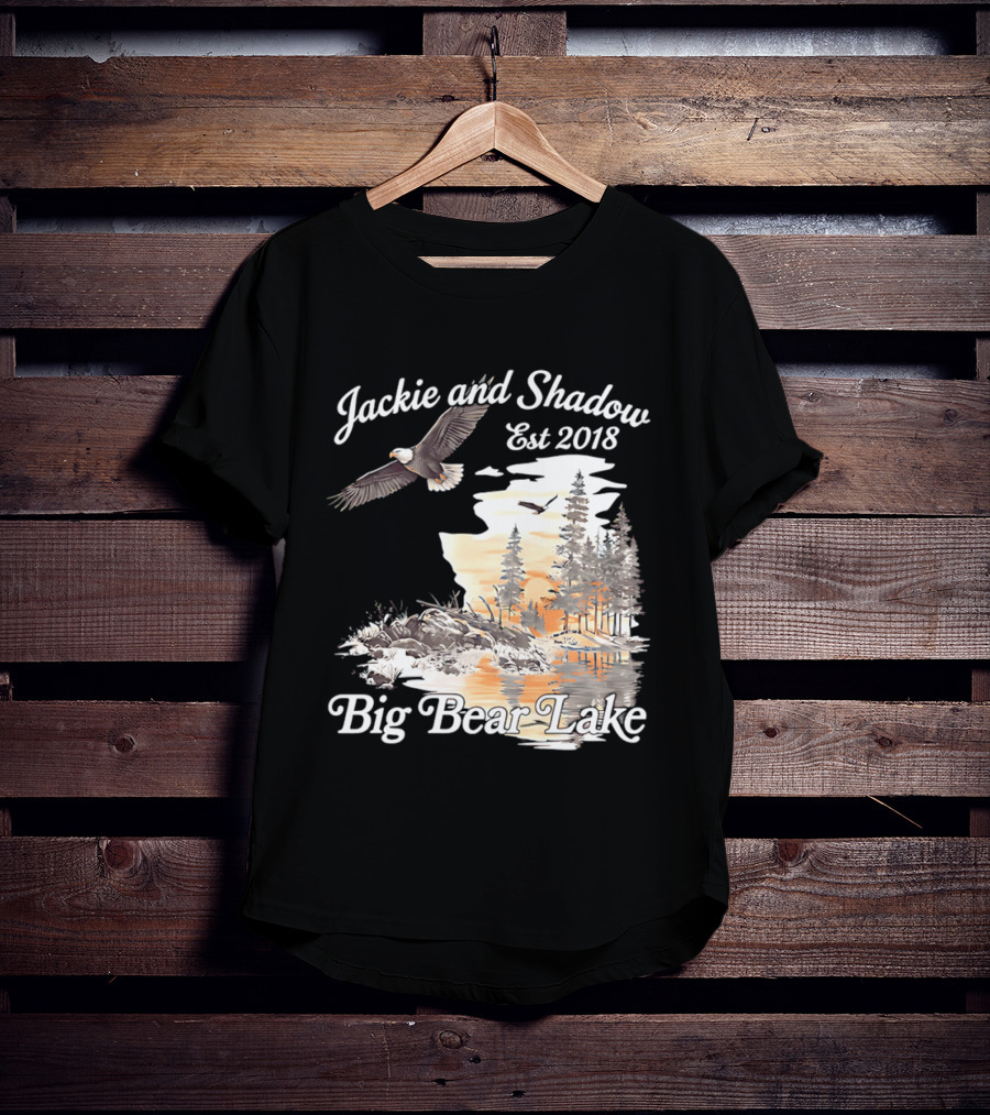 Jackie And Shadow Est 2018 Big Bear Lake Bald Eagles Family Scenic Nature T-Shirt