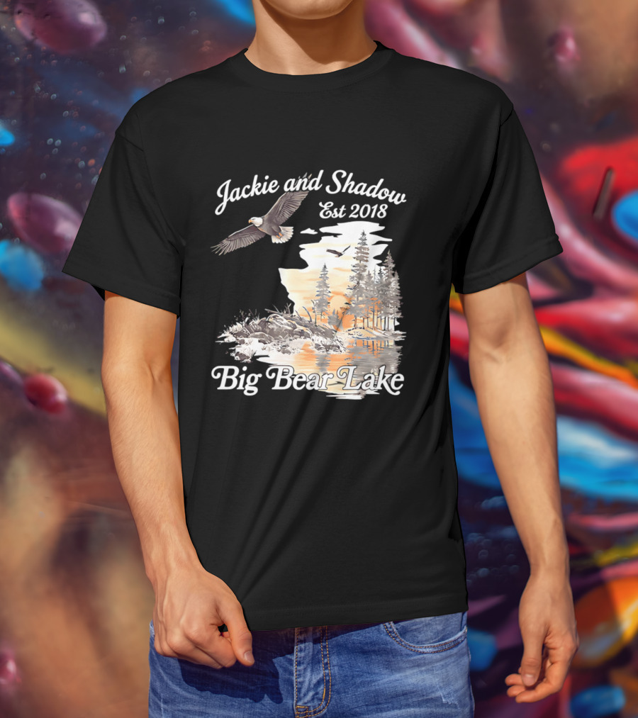 Jackie And Shadow Est 2018 Big Bear Lake Bald Eagles Family Scenic Nature T-Shirt