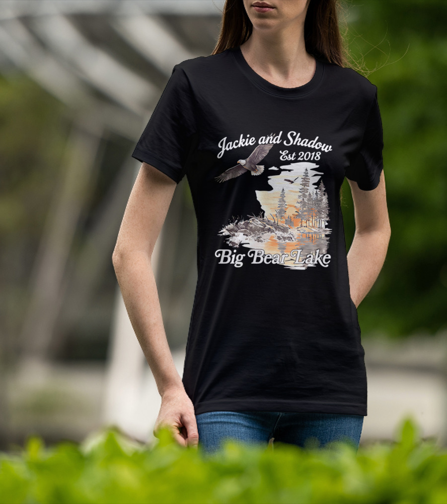 Jackie And Shadow Est 2018 Big Bear Lake Bald Eagles Family Scenic Nature T-Shirt