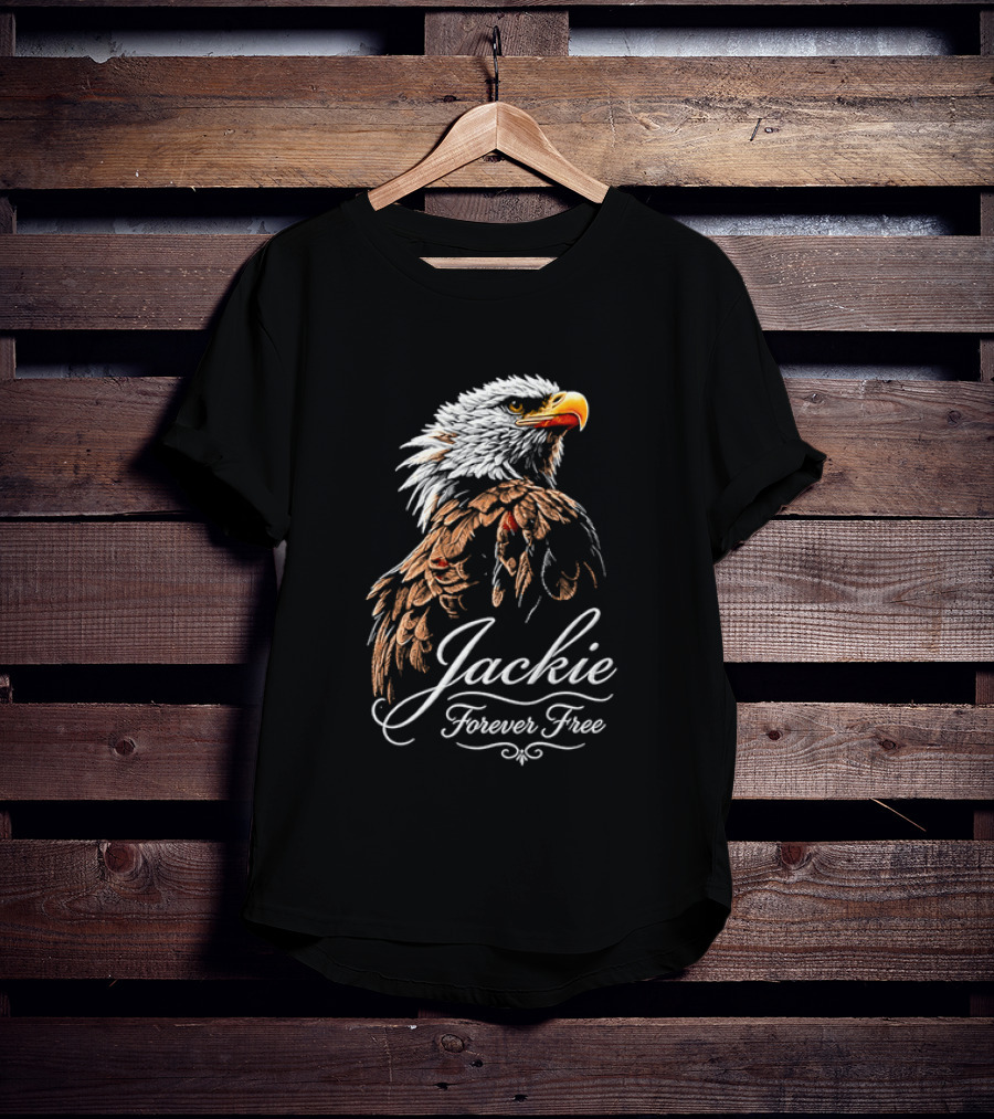 Jackie Forever Free Bald Eagle Detailed Feathers T-Shirt