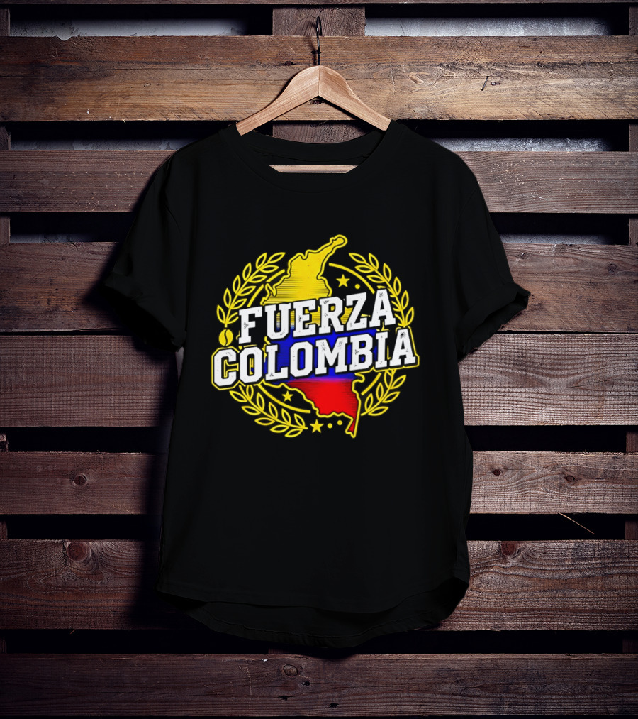 Fuerza Colombia Earthquake Relief Support Colombian Pride Map T-Shirt