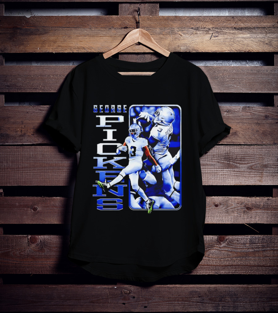 George Pickens Football Catching Collage Blue T-Shirt