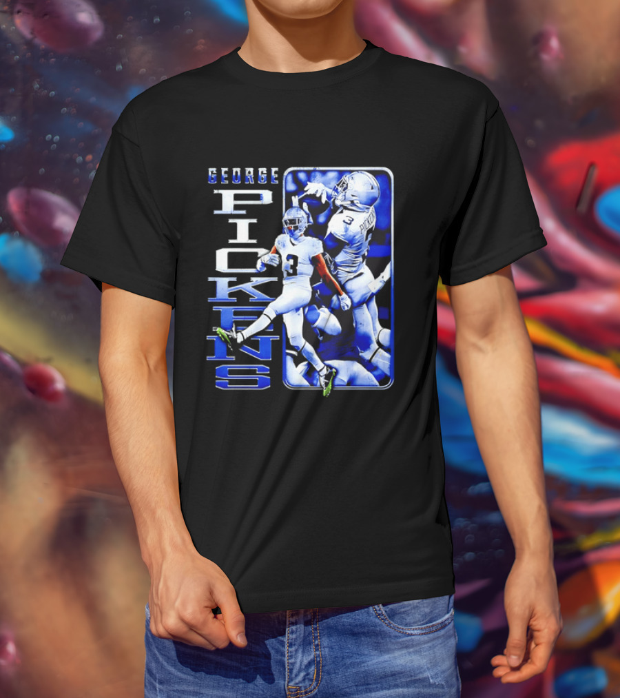 George Pickens Football Catching Collage Blue T-Shirt