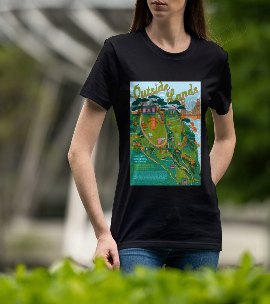 Outside Lands San Francisco August 7 9 2026 Golden Gate Park Charli XCX Rufus Du Sol The Strokes T-Shirt