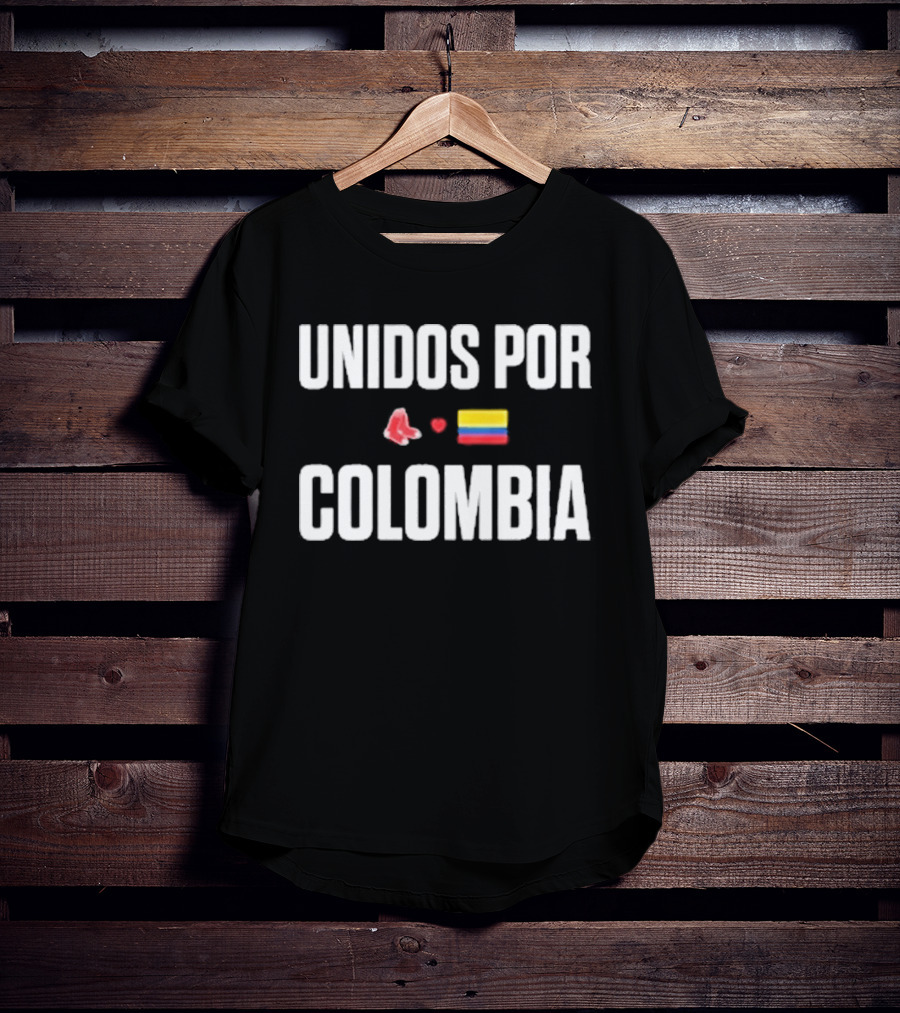 Unidos Por Colombia Red Sox Flag Baseball Collaboration T-Shirt