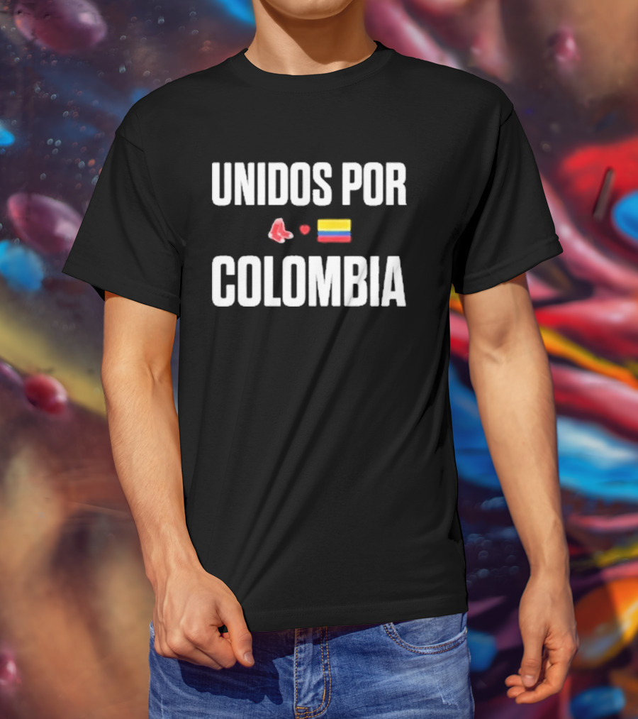 Unidos Por Colombia Red Sox Flag Baseball Collaboration T-Shirt