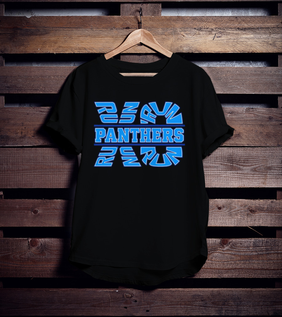 Run Panthers Repeated Blue Kinetic Athletic Block T-Shirt