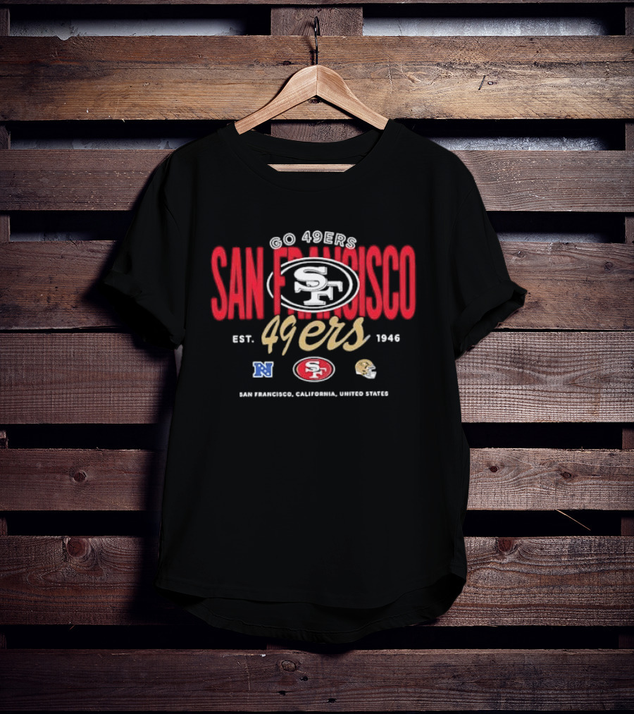 San Francisco 49ers Go 49ers Est 1946 California Nfc Oval Helmet Team T-Shirt
