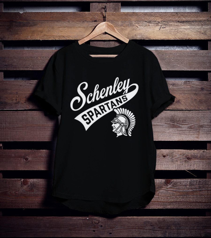 Schenley Spartans Cursive Script Banner Helmet Crest T-Shirt