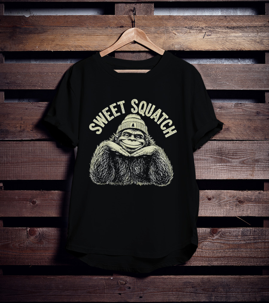 Sweet Squatch Bigfoot Beanie Smiling Legend T-Shirt