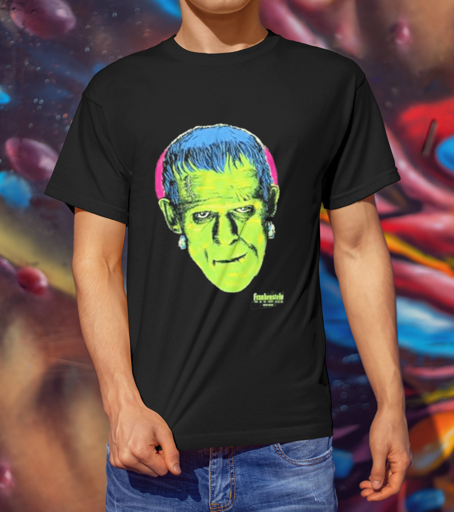 Frankenstein Universal Studios Monsters Head Travis Barker T-Shirt