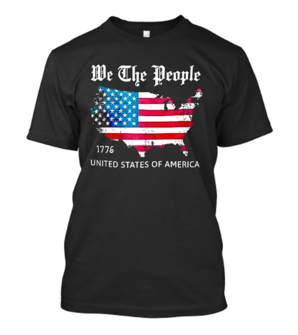 We The People 1776 Distressed USA Map Flag United States Of America T-Shirt