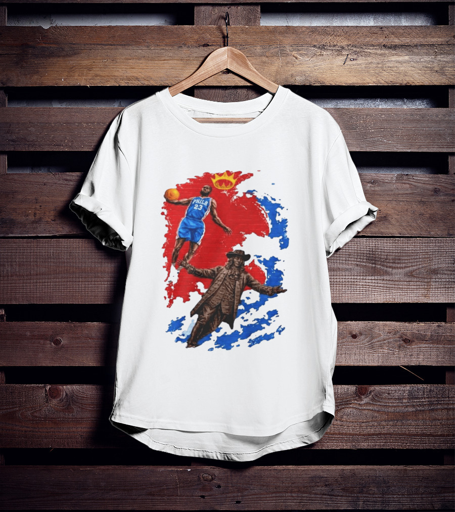 LeBron James Philadelphia Crown Mural Art In Chinatown T-Shirt