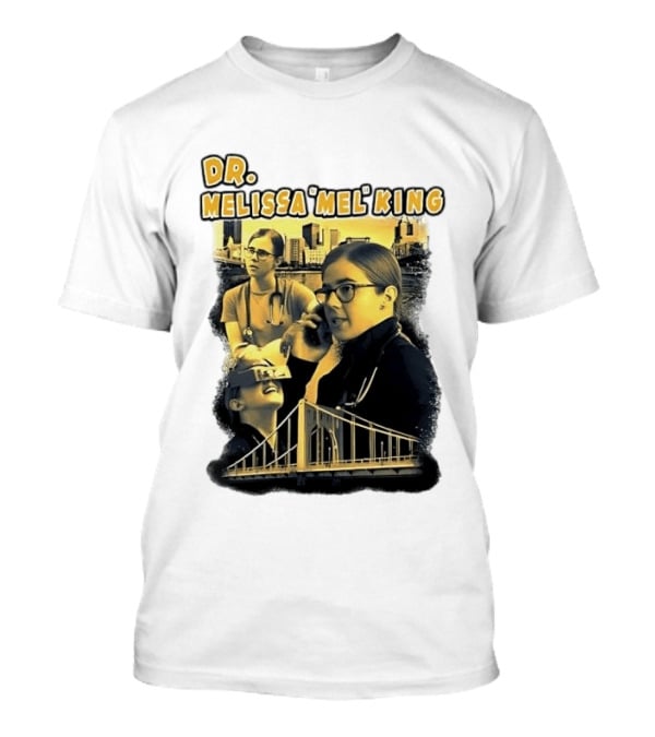 Dr Melissa Mel King Female Doctor Pittsburgh Yellow Bridge Collage T-Shirt