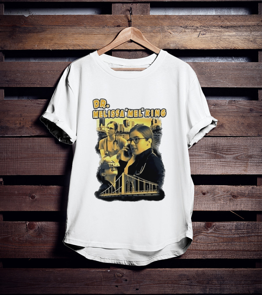 Dr Melissa Mel King Female Doctor Pittsburgh Yellow Bridge Collage T-Shirt