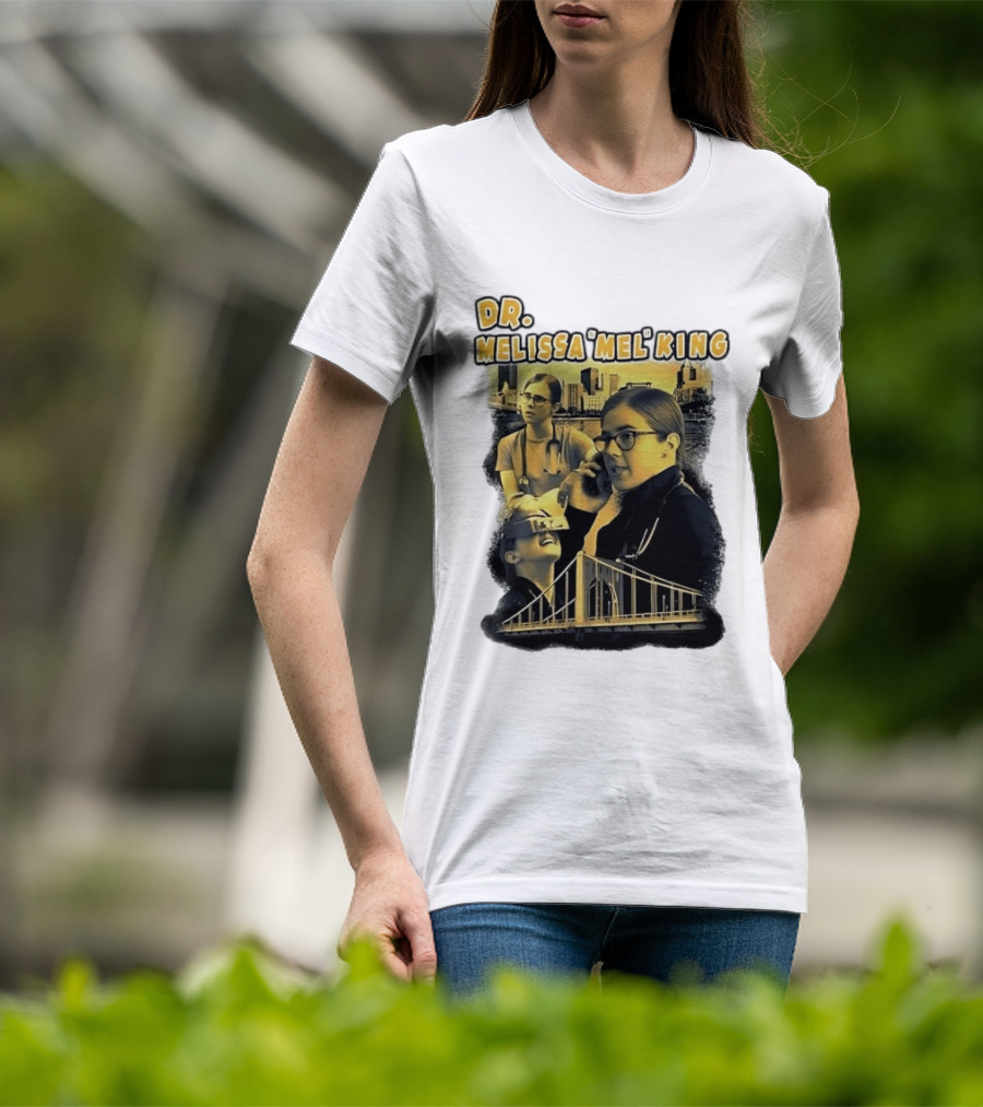 Dr Melissa Mel King Female Doctor Pittsburgh Yellow Bridge Collage T-Shirt