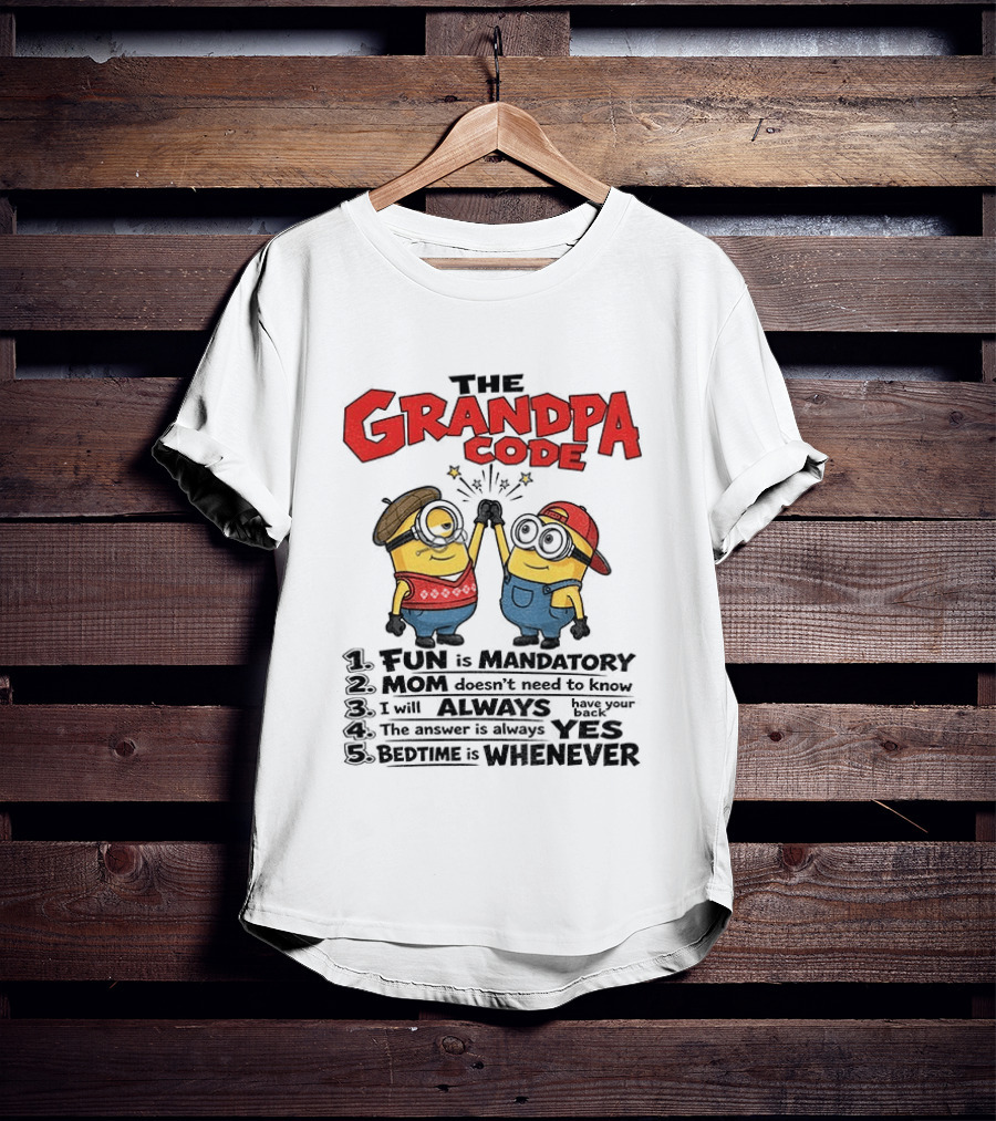 Minion The Grandpa Code Fun Rules Mandatory Mom Minions Humor T-Shirt