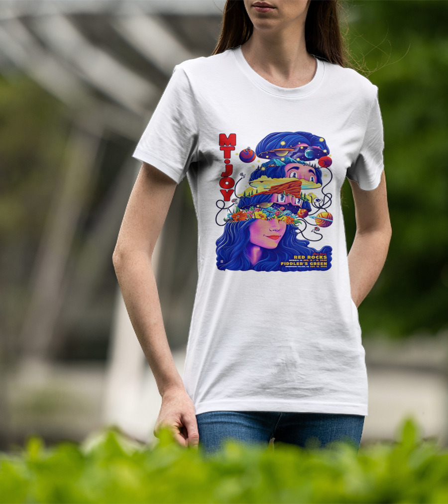 MT. Joy Red Rocks Fiddler's Green Aug 11 2026 Floral Space T-Shirt