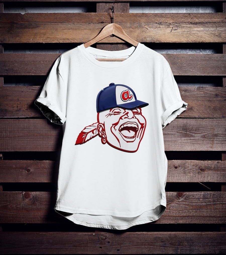 Hank Aaron Era 1970s Atlanta Braves Chief Cap T-Shirt