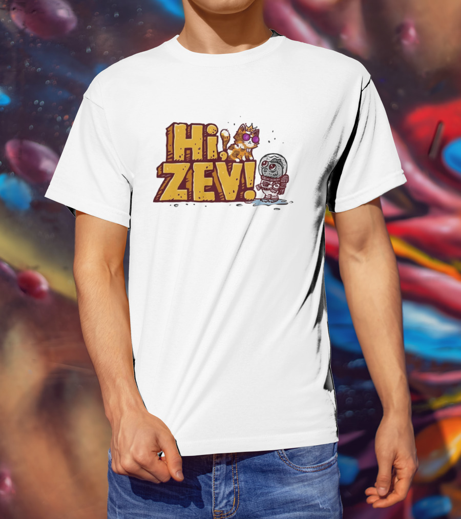 Hi Zev Cartoon Calico Cat Sunglasses Astronaut Creature T-Shirt