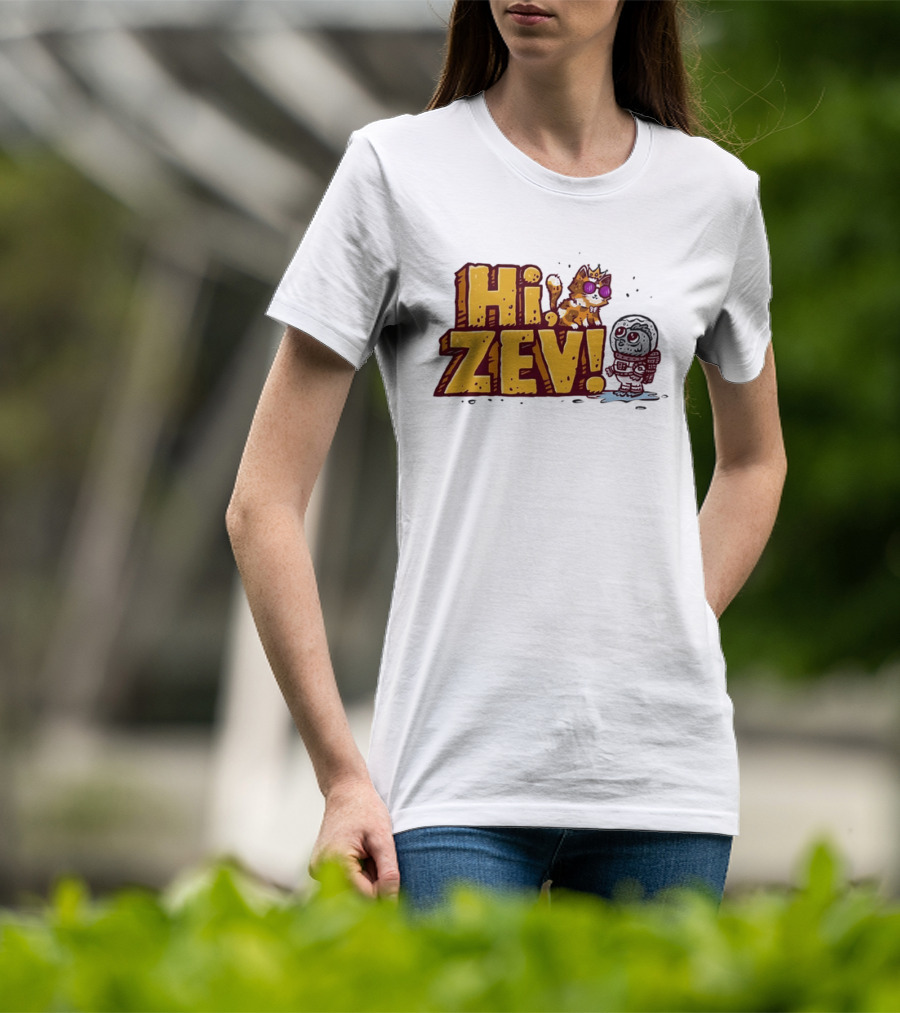 Hi Zev Cartoon Calico Cat Sunglasses Astronaut Creature T-Shirt