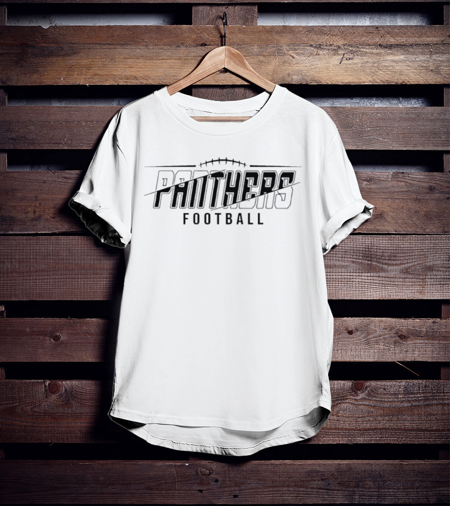 Panthers Football Diagonal Split Line Laces T-Shirt