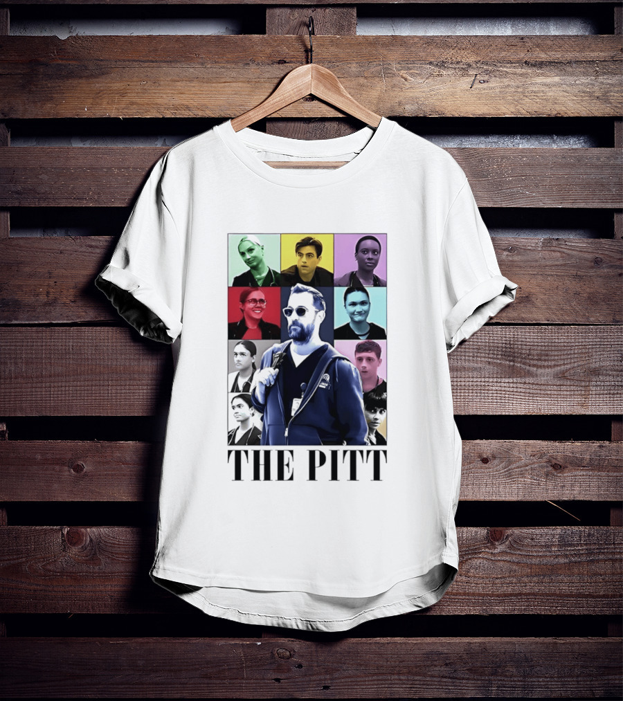 The Pitt Colorful Pop Grid Doctor Portraits Bearded Man In Sunglasses T-Shirt