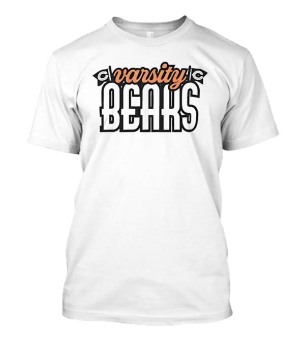 Varsity Bears Banner Peach Script Block Lettering Flags T-Shirt