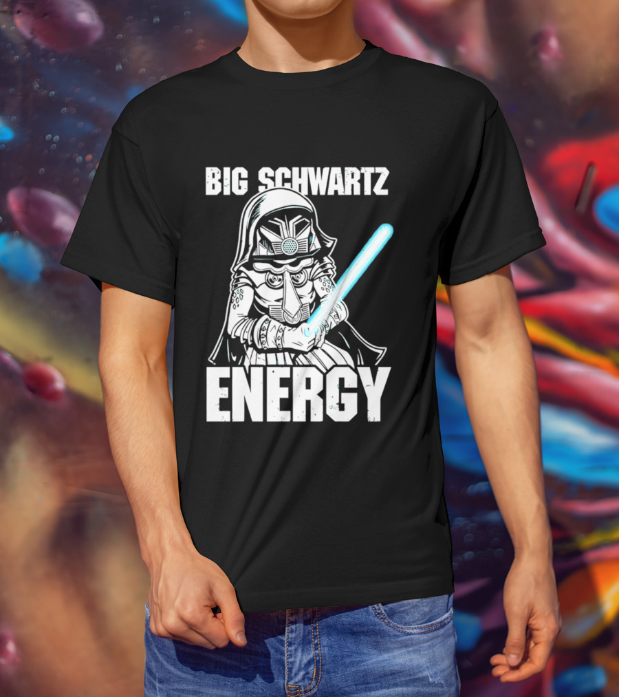 Big Schwartz Energy Dark Helmet Glowing Blue Sword T-Shirt