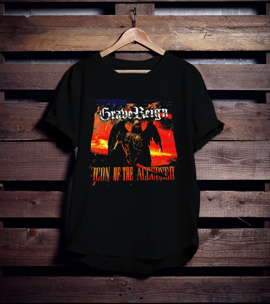Grave Reign Icon Of The Accursed Winged Figure Sword T-Shirt
