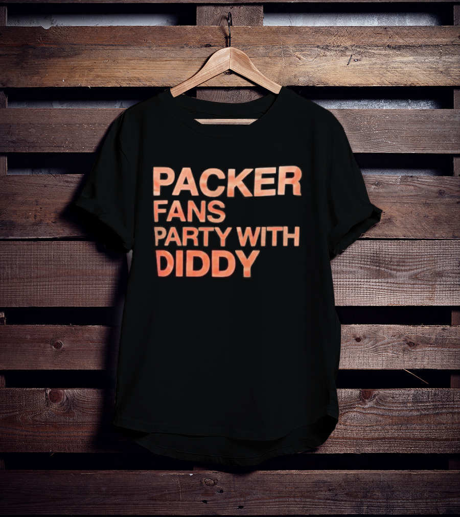 Packer Fans Party With Diddy Orange Clay Lettering T-Shirt