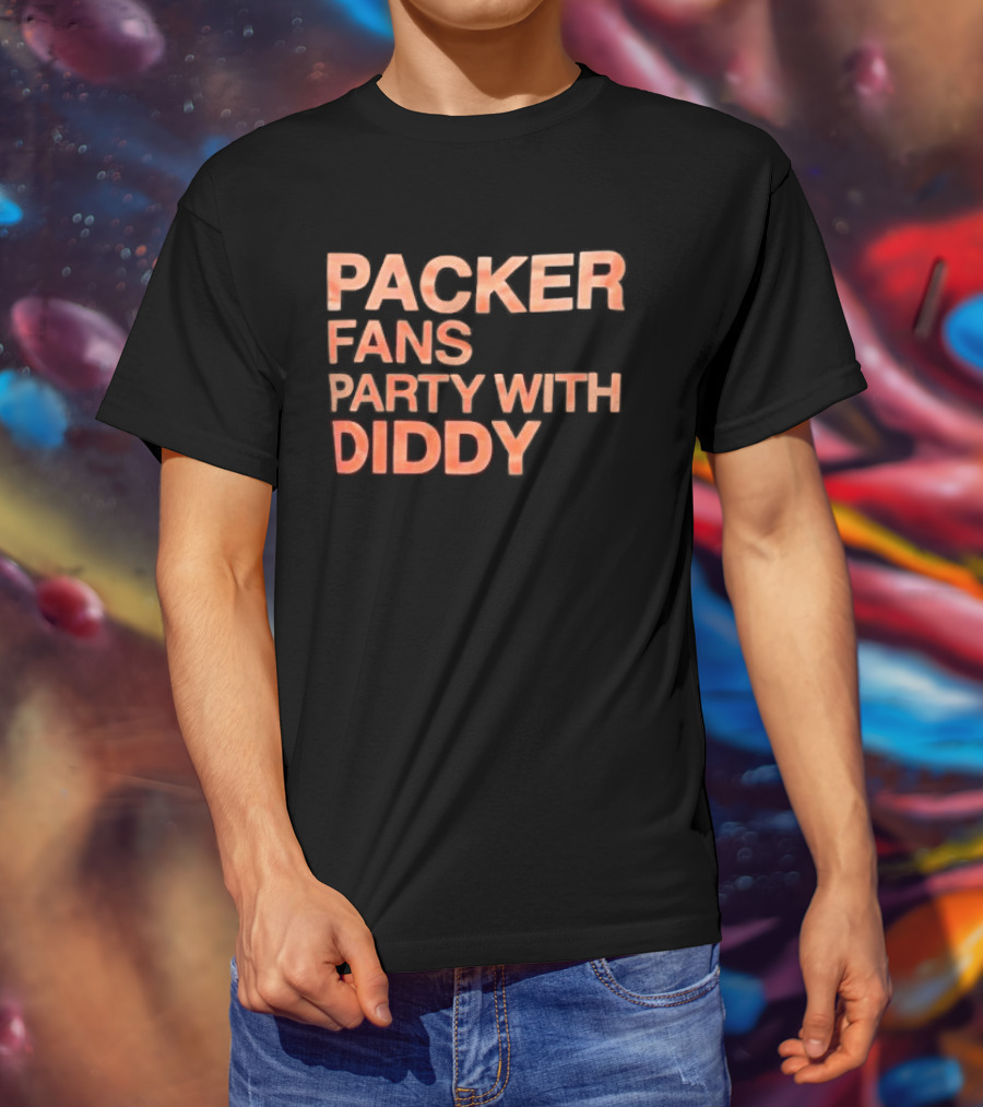 Packer Fans Party With Diddy Orange Clay Lettering T-Shirt