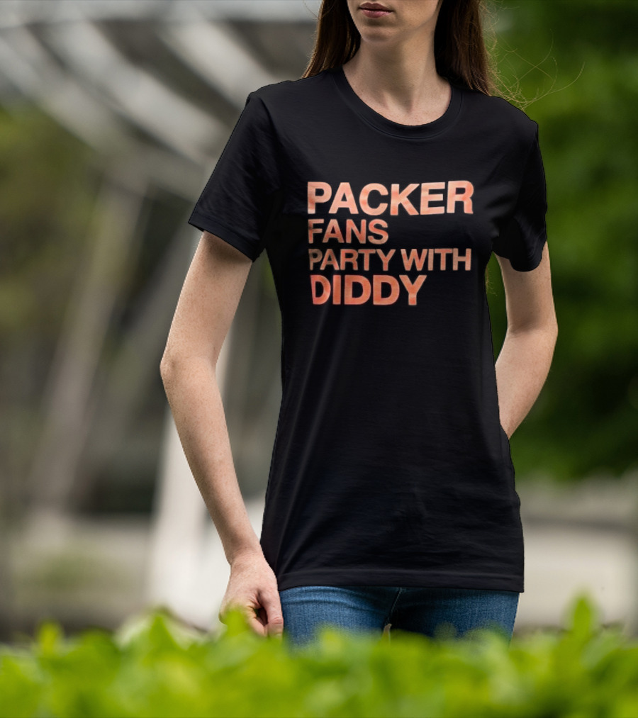 Packer Fans Party With Diddy Orange Clay Lettering T-Shirt