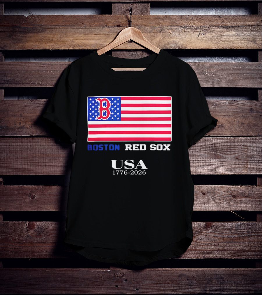 Boston Red Sox USA 1776 2026 American Flag White Stars T-Shirt