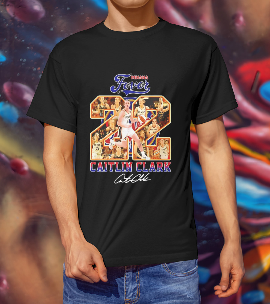 Indiana Fever Caitlin Clark #22 Collage WNBA T-Shirt