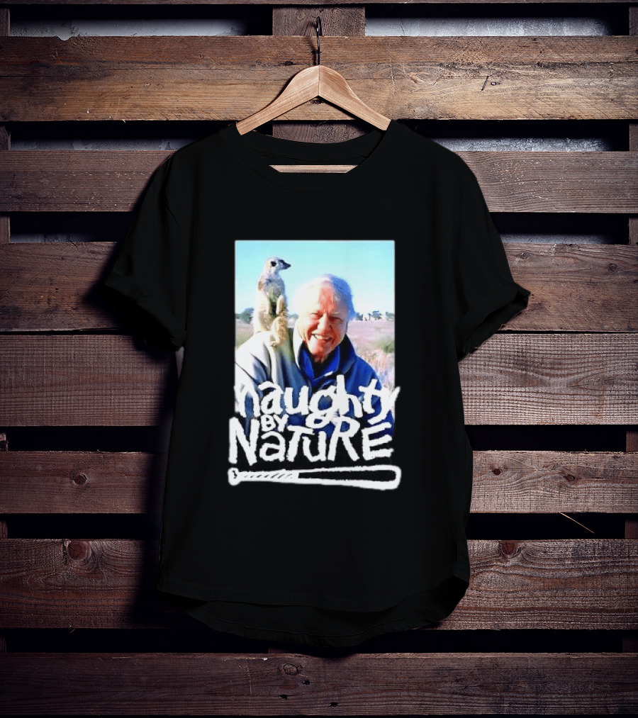 Naughty By Nature David Attenborough Meerkat Wildlife Photo T-Shirt