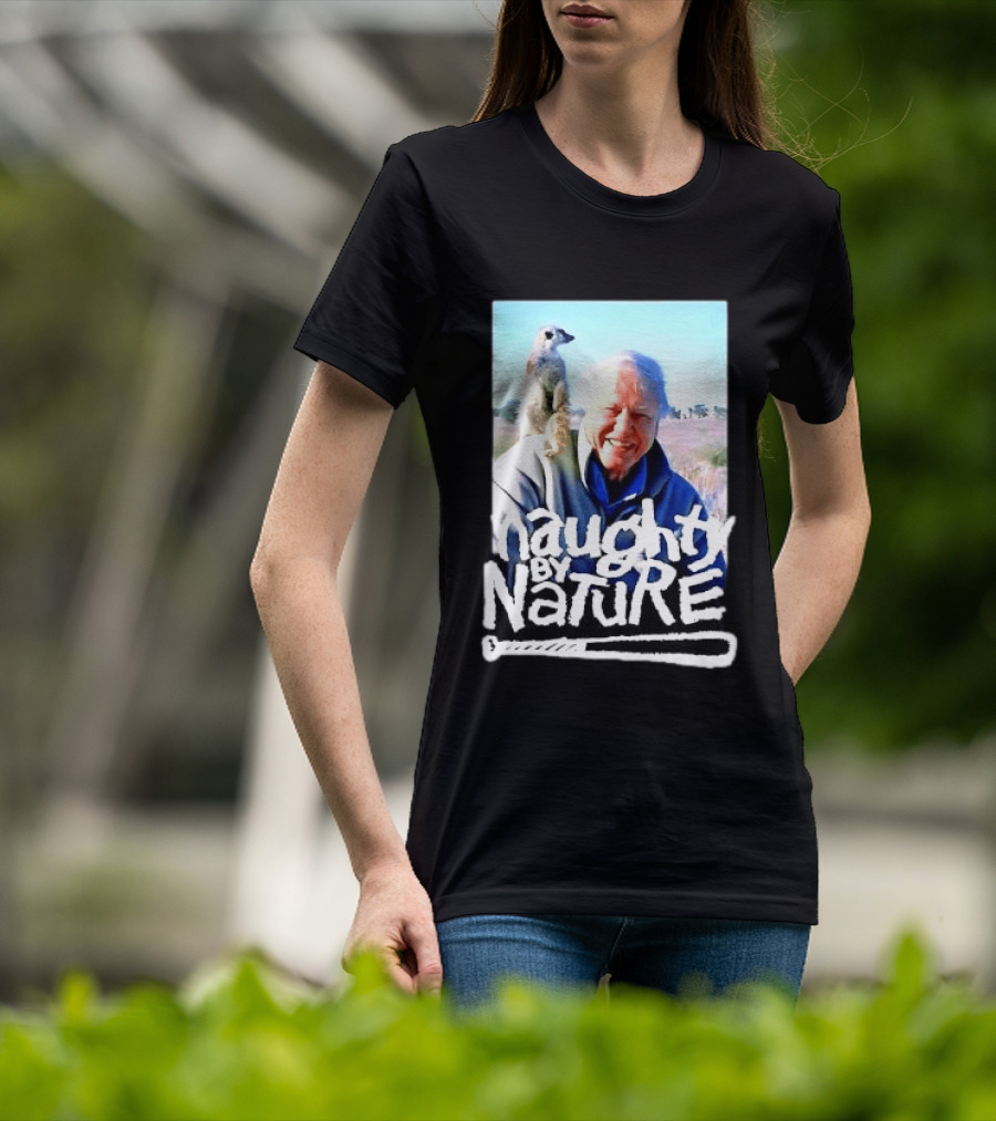 Naughty By Nature David Attenborough Meerkat Wildlife Photo T-Shirt
