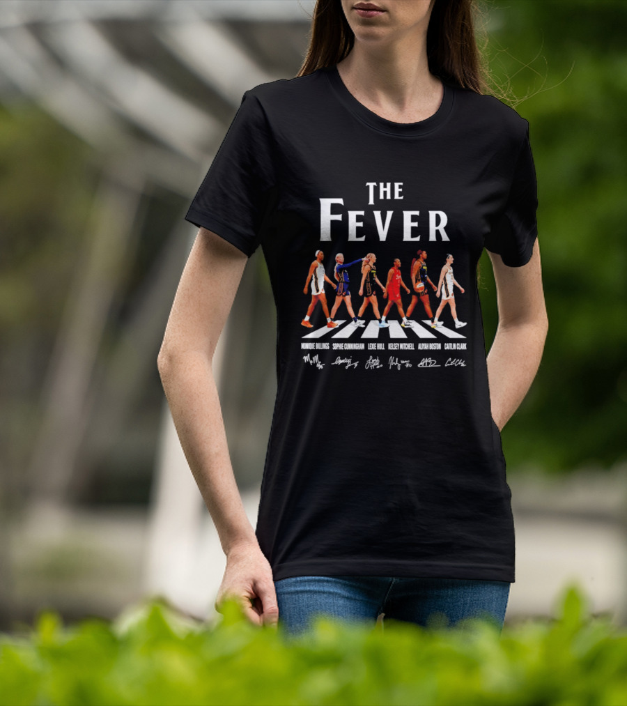 Indiana Fever The Fever Abbey Road N. Ogwumike Stephens Hull Smith Mitchell A. Johnson C. Cox T-Shirt